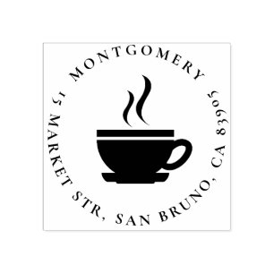 Tampons Encreurs Nom de famille fait sur commande du café et