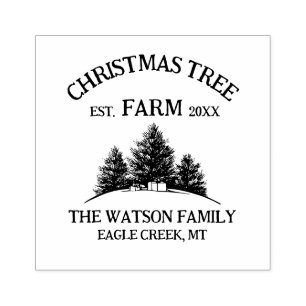 Tampons Encreurs Nom de famille personnalisé Christmas Tree Farm Re