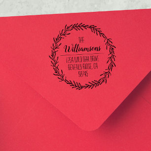 Tampons Encreurs Nom de famille Wreath Adresse de retour