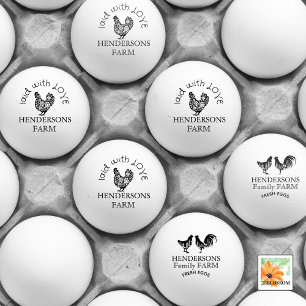 Tampons Encreurs Nom de la ferme de la poule fleurie vintage