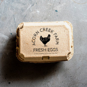 Tampons Encreurs Nom de la ferme vintage   Timbre de carton d'oeuf 