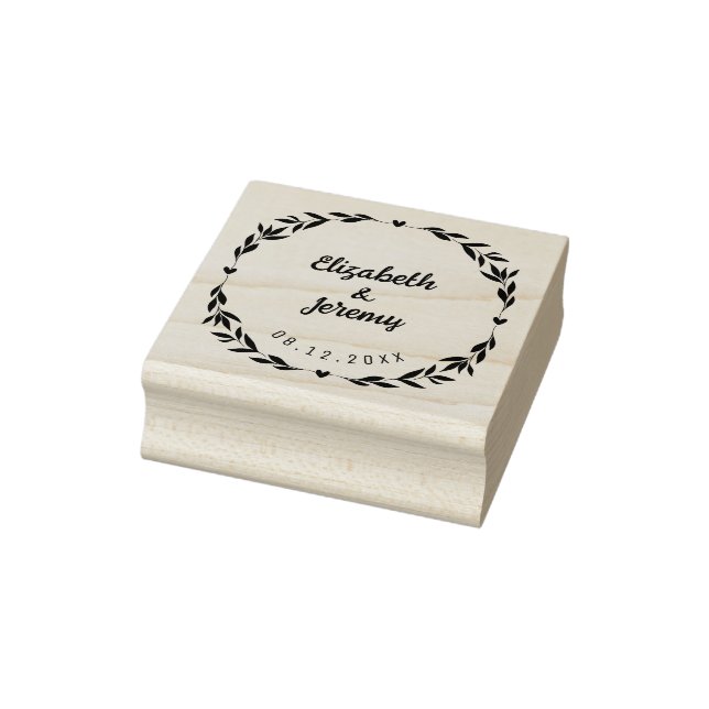 Tampons Encreurs Nom des couples du cadre cardiaque Date Mariage (Tampon)