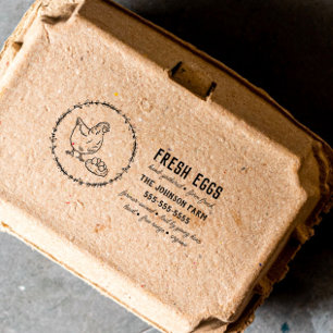 Tampons Encreurs Nom du poulet Famille Agritourisme OEuf Carton Tim