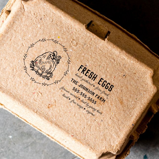 Tampons Encreurs Nom du poulet Famille Agritourisme OEuf Carton Tim (Créateur téléchargé)