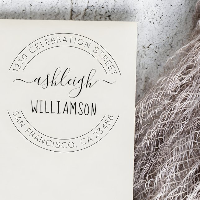 Tampons Encreurs Nom du script personnalisé et nom de famille Adres (Créateur téléchargé)