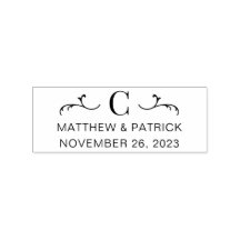 Nom et date du Mariage de monogramme personnalisé