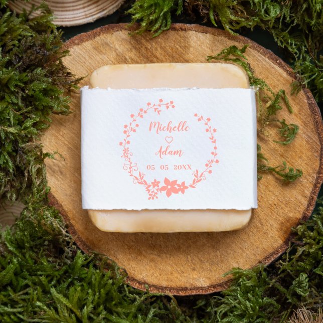 Tampons Encreurs Nom et date du Mariage romantique du jardin floral (Créateur téléchargé)