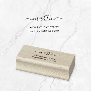 Tampons Encreurs Nom manuscrit moderne et adresse de retour 08e.