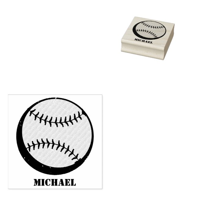 Tampons Encreurs Nom personnalisé Baseball (Tamponné)