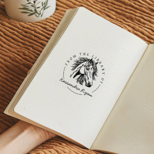 Tampons Encreurs Nom personnalisé du cheval élégant, de la biblioth
