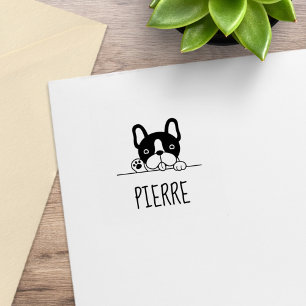 Tampons Encreurs Nom personnalisé du chien-taureau français mignon