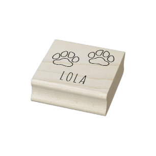 Tampons Encreurs Nom personnalisé Empreinte de patte Lola Timbre hi