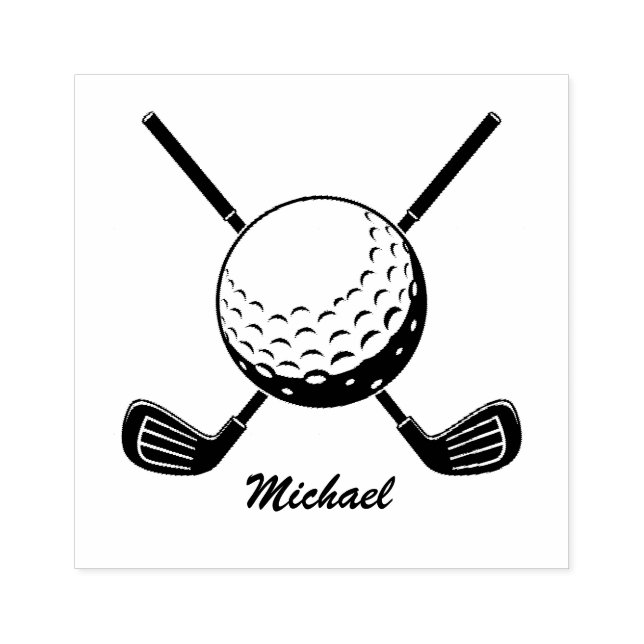 Tampons Encreurs Nom personnalisé Golf Stick Golfing Golf (Impression)