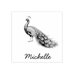 Tampons Encreurs Nom personnalisé moderne tendance Peacock