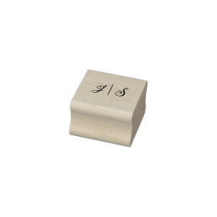 Tampons Encreurs Nom simple du Mariage Monogramme Timbre en caoutch