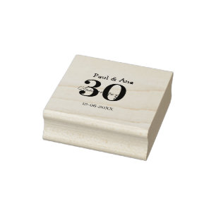 Tampons Encreurs nom simple lettre gras violet 30e anniversaire