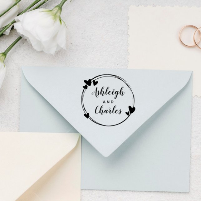 Tampons Encreurs Noms de calligraphie des coeurs mignons (Créateur téléchargé)