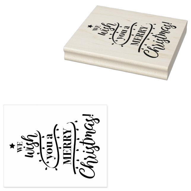 Tampons Encreurs Nous vous souhaitons un joyeux Noël Arbre design (Tamponné)