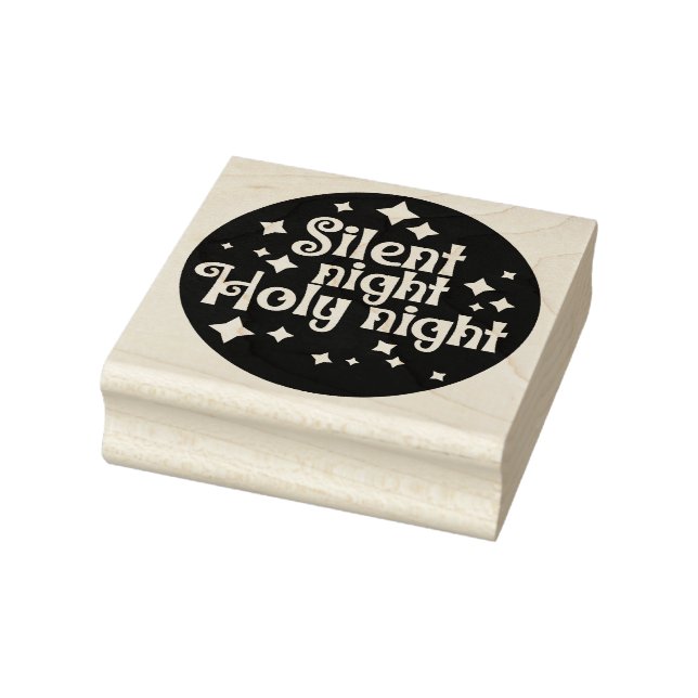 Tampons Encreurs Nuit silencieuse Nuit sainte Noël Carré en bois (Tampon)