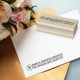 Tampons Encreurs Numéro de ligne de titre d'architecture minimal Ad