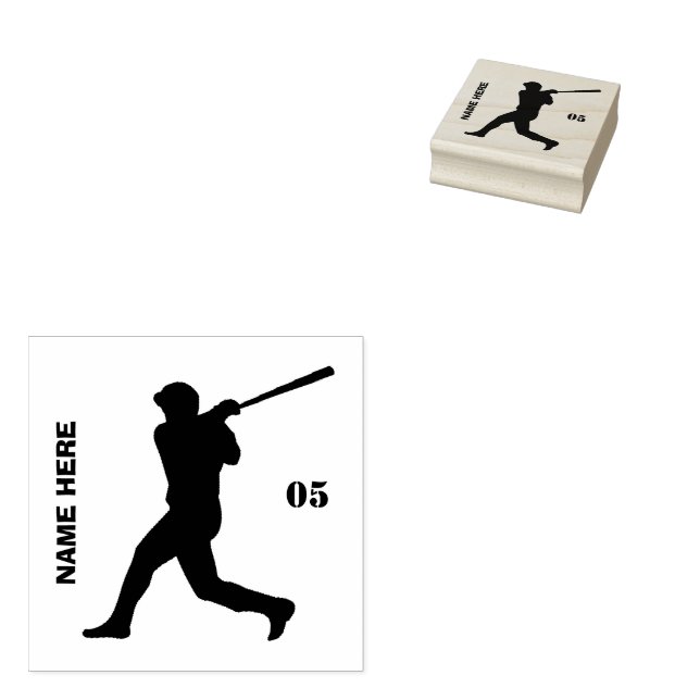 Tampons Encreurs Numéro de nom personnalisé Baseball (Tamponné)