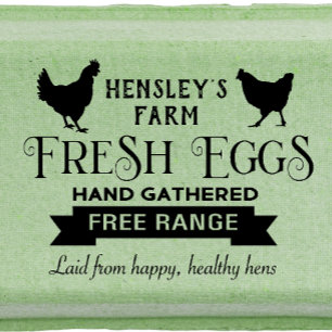 Tampons Encreurs OEufs frais de ferme personnalisés Carton Stamp He