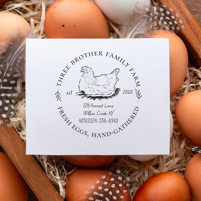 Tampons Encreurs Oeufs frais de ferme personnalisés Homestead & Con (Créateur téléchargé)