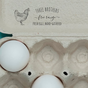 Tampons Encreurs OEufs frais de ferme personnalisés rustiques