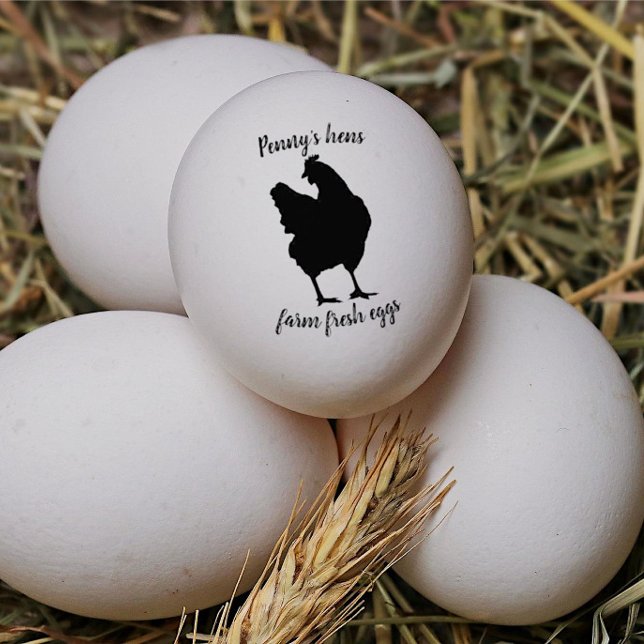 Tampons Encreurs OEufs frais de ferme Poule de poulet avec votre no (Créateur téléchargé)