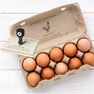 Tampons Encreurs Oeufs frais de ferme   Timbre en carton d'oeuf mon