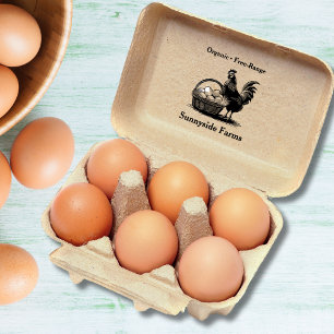 Tampons Encreurs Oeufs frais de la ferme Poule avec panier rustique