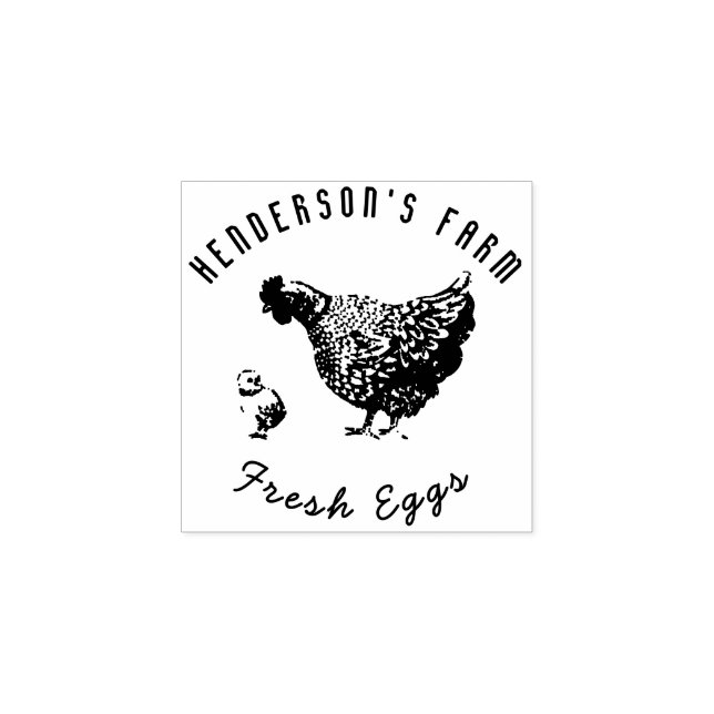 Tampons Encreurs Oeufs frais Hen Oeuf Monogramme (Impression)
