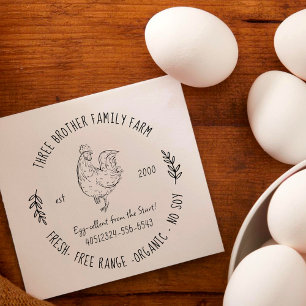 Tampons Encreurs Oeufs frais personnalisés Homestead Contact de f