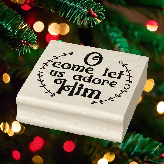Tampons Encreurs Oh Viens Laissez-Nous L'Adorer Noël Carré Wood (Créateur téléchargé)