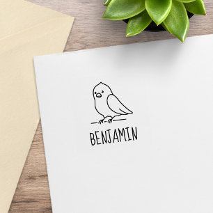 Tampons Encreurs Oiseau de perroquet mignon Nom personnalisé