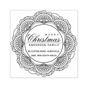 TAMPONS ENCREURS ORNAT CLASSIQUE PERSONNALISÉ MERRY NOËL ADRESSE