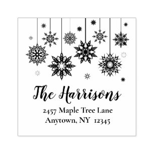Tampons Encreurs Ornements Snowflake Adresse Design Art Timbre