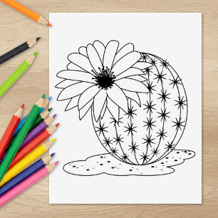 Tampons Encreurs Page Couleur Fleur Cactus