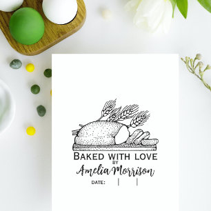Tampons Encreurs Pain rustique/Pain cuit avec amour/Nom/Date