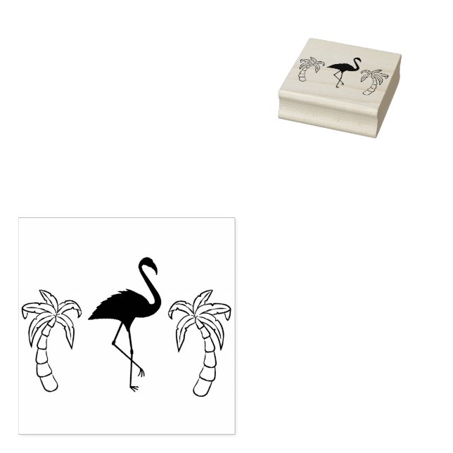 Tampons Encreurs Palmiers et Flamants roses (Tamponné)