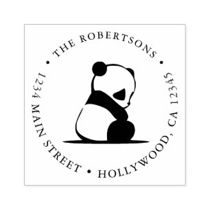 Tampons Encreurs Panda Bear Adresse de retour Timbre en caoutchouc