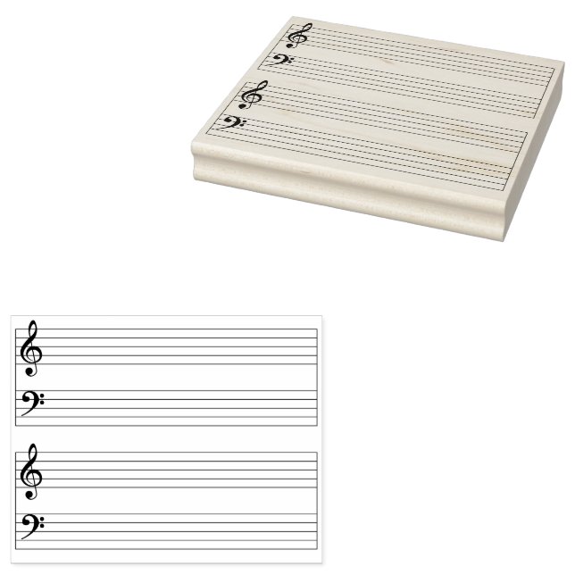 Tampons Encreurs Papier manuscrit de musique instantanée du grand p (Tamponné)