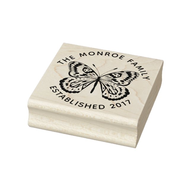 Tampons Encreurs Papillon moderne et nom de famille (Tampon)