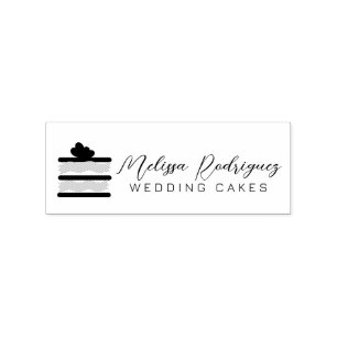 Tampons Encreurs Pâtissier de gâteau tranché Script de mariage Logo