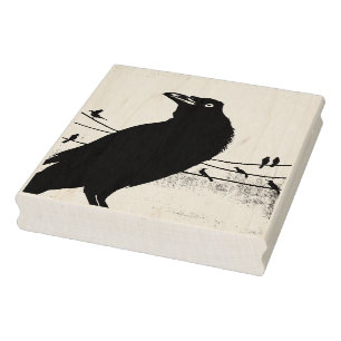 Tampons Encreurs Peinture noire de faune d'oiseau de Grackle Austin