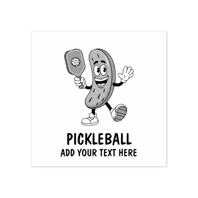 Tampons Encreurs Personalized Cute Pickle Playing Pickleball Funny (Impression)