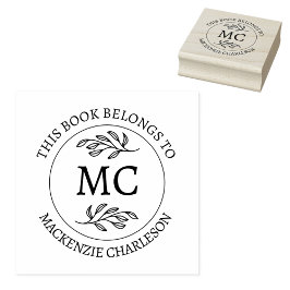 Tampons Encreurs Personalized Monogram This Book Belongs To
