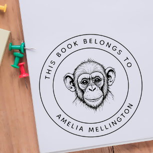 Tampons Encreurs Personnalisé Baby Chimp Ce livre appartient au nom