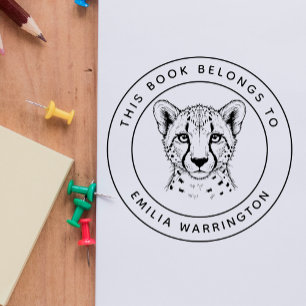 Tampons Encreurs Personnalisé Cheetah Ce Livre Appartient Au Nom De
