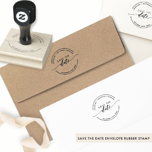 Tampons Encreurs Personnalisé Enregistrer la date, élégant script m